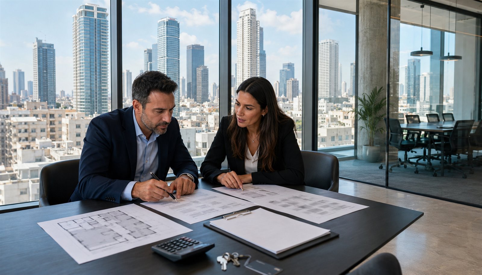 בדיקת משרד להשכרה בתל אביב עם תוכנית קומה ועלויות חודשיות