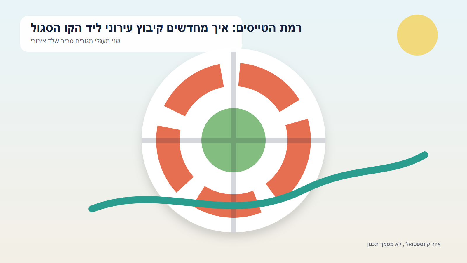 איור קונספטואלי של רמת הטייסים: איך מחדשים קיבוץ עירוני ליד הקו הסגול